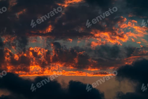 Preview: Colorful dramatic sunset cloudy sky