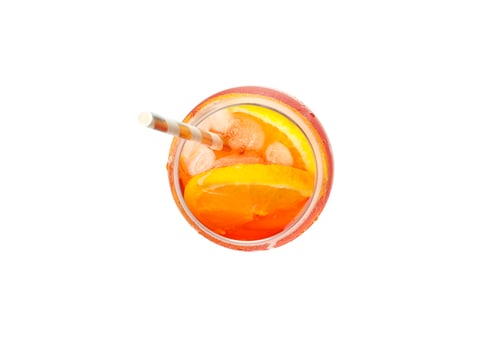 Preview: Aperol spritz cocktail isolated on white background. Summer drink