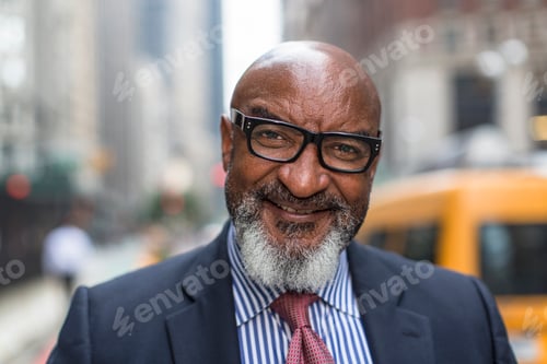 Preview: Mature businessman on street