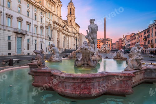 Preview: Fountains in Piazza Navona in Rome, Italy