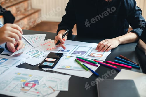Preview: Group of application designers with ideas and creativity working together in the office.