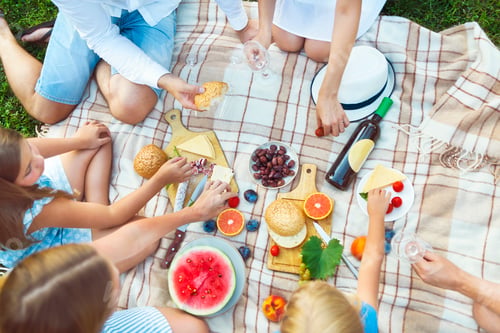 Preview: Top view summer garden picnic