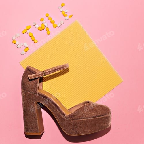 Preview: Lady Shoes with heels. Minimal art design