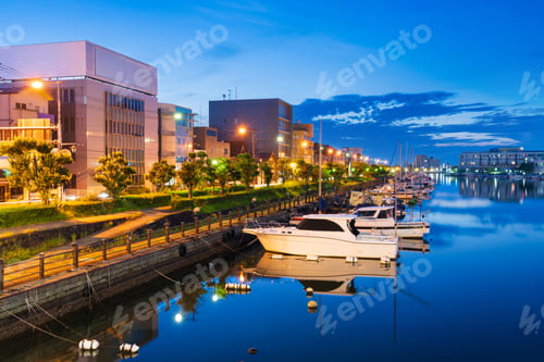Preview: Tokushima, Japan downtown Cityscape on the Shinmachi River