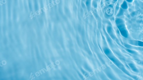 Preview: Water blue ripples with sunlight top view Background, Circle wave pattern water well free space