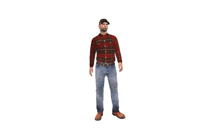 Preview: Man in plaid shirt and jeans
