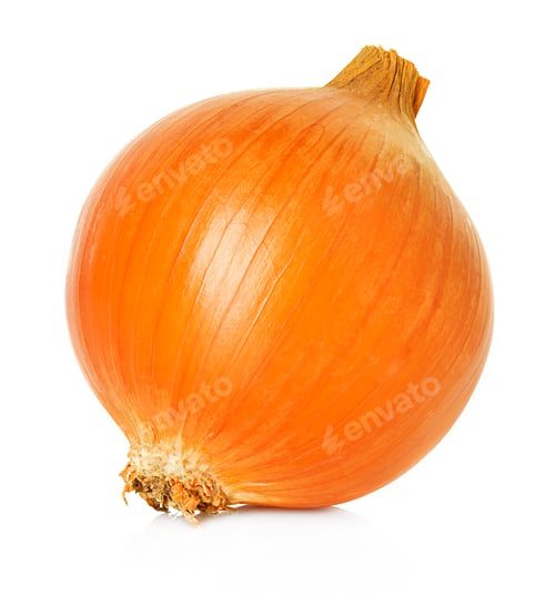 Preview: Fresh Golden Onion Isolated on White Background