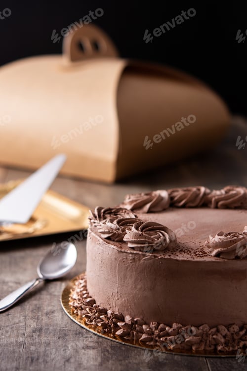 Visualização: Pedaço de bolo de trufas de chocolate