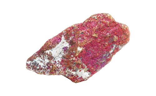 Preview: Colorful Chalcopyrite Mineral with Golden Flecks Isolated