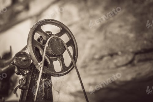 Preview: Flywheel of an old retro sewing machine