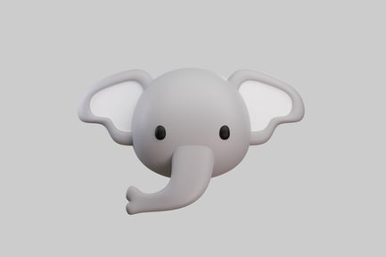 Preview: Elephant head in cartoon style