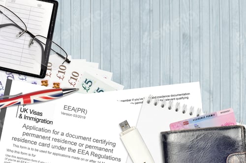 Preview: English form EEA PR application for a document certifying permanent residence