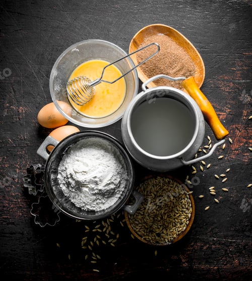 Preview: Baking Ingredients on a Rustic Wood Table