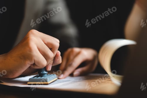 Preview: business approve and certificate concept, confirmation of business marketing document permit