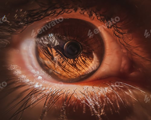 Preview: Macro shot of details on a brown human eye