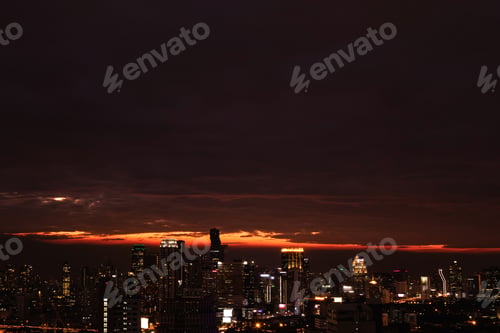 Preview: View of the modern Bangkok city during sunset