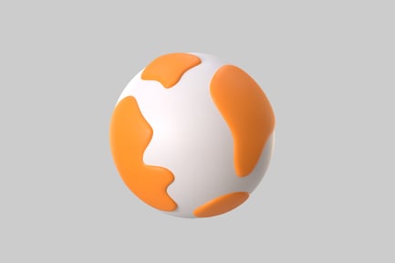 Preview: Stylized globe with orange land