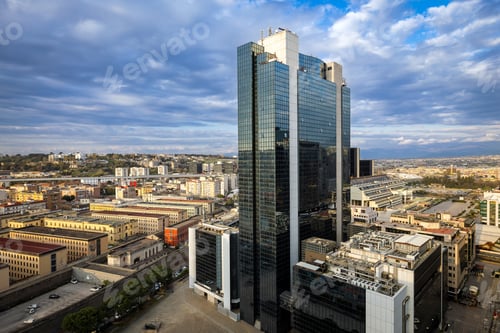 Preview: Aerial view of the skyscrapers in Naples business district.