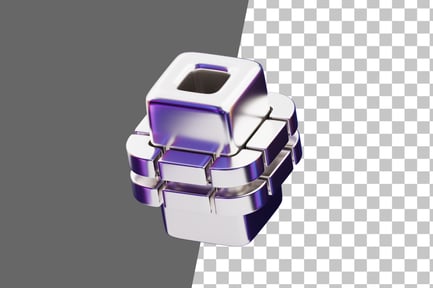 Preview: Chromatic Abstract Reflective Geometric Cross 3D Icon
