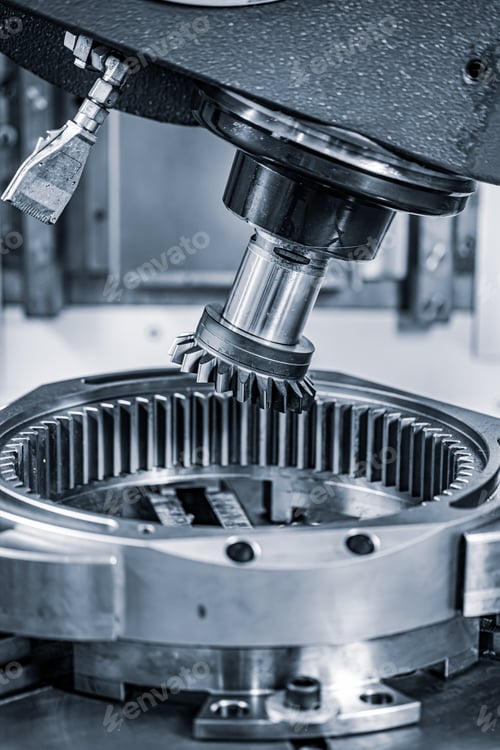 Preview: Metalworking CNC lathe milling machine. Cutting metal modern pro