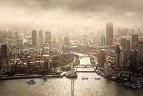 Preview: Skyline Of Shanghai At Sunset, China