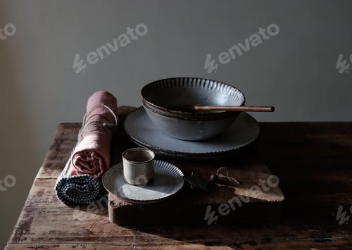 Preview: Vintage kitchenware on table