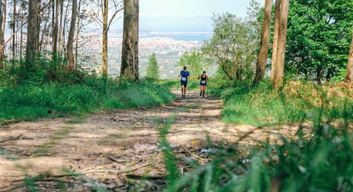 Preview: Young woman and man doing trail