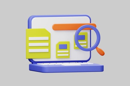 Preview: Computer screen with magnifying glass