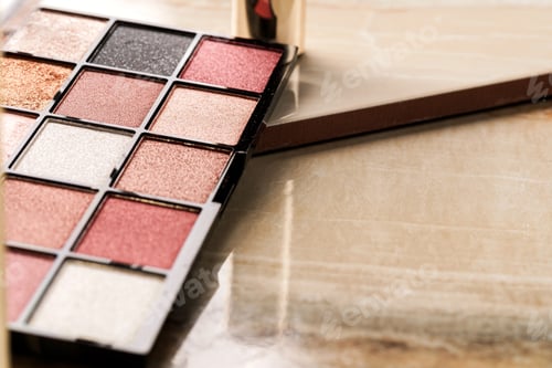 Preview: Close up of new matte eyeshadow colorful shades palette