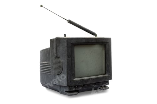 Preview: Very old television at white background