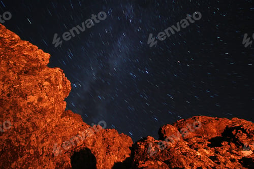 Preview: night sky and rocks