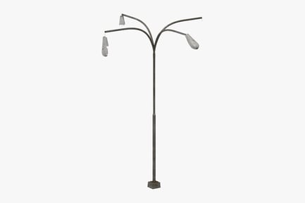 Preview: Weathered Quad Street Lamp - Damaged Urban Lighting