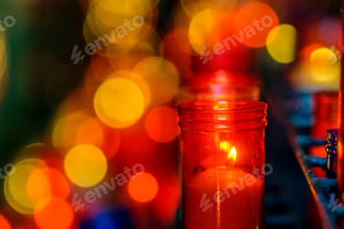 Preview: Church candles in transparent chandeliers