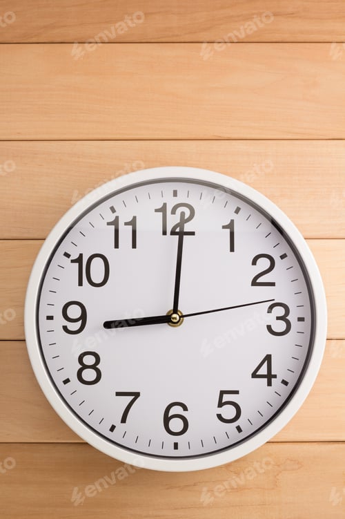 Preview: wall clock on wood