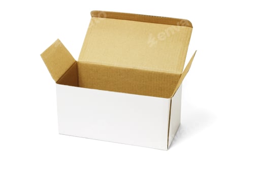 Preview: Open white carton box