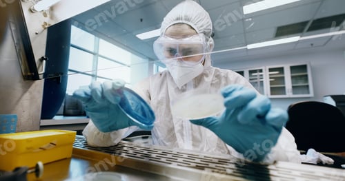 Preview: Research, sample and science with person in laboratory for biology, breakthrough or pharmaceutical