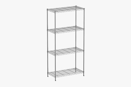 Preview: Wire Shelf Unit, Four Tier, Chrome Finish