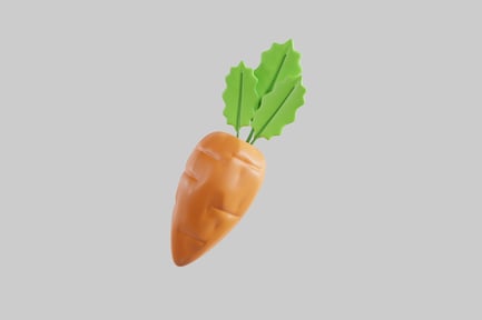 Preview: Cartoon carrot with green leaves