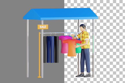 Preview: Thrift Shopping 3D Illustration