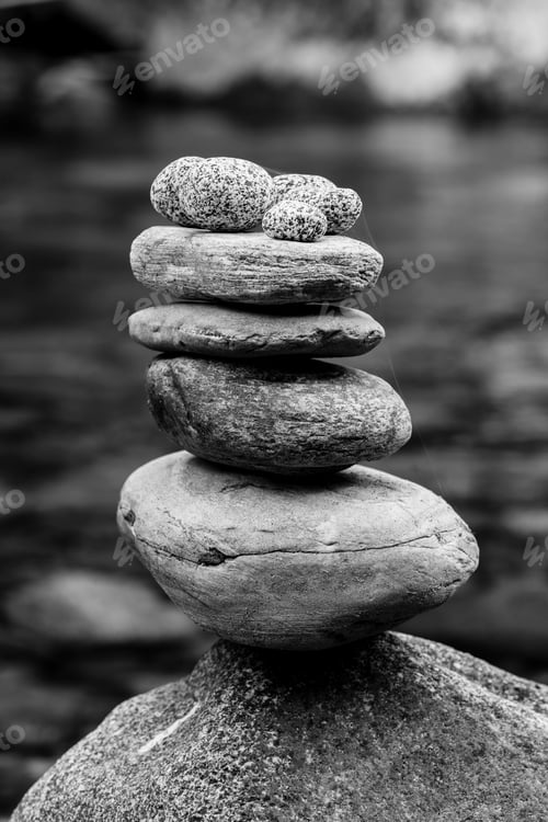 Preview: Well balanced rock cairn.
