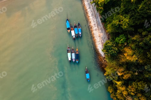 Preview: bay beach and sea in the morning in the tropics