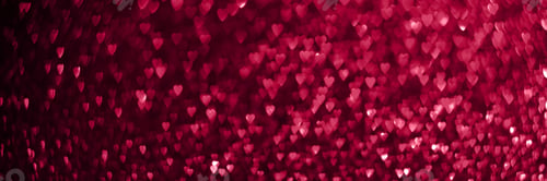 Preview: Magenta hearts bokeh background banner