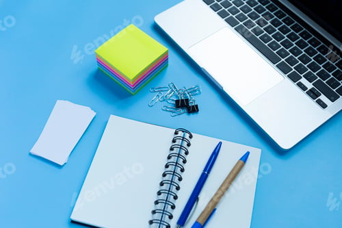 Preview: Flat lay workspace, office desk