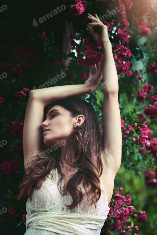 Preview: Cropped shot of a beautiful young woman posing in nature