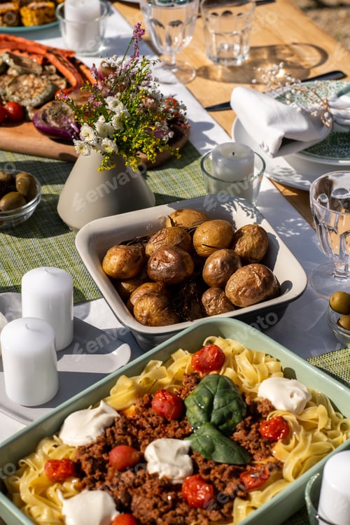 Preview: Delicious Food on Dinner Table