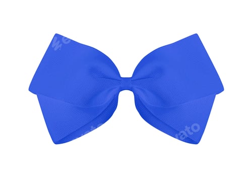 Preview: Bright Blue Ribbon Hair Bow on White Background