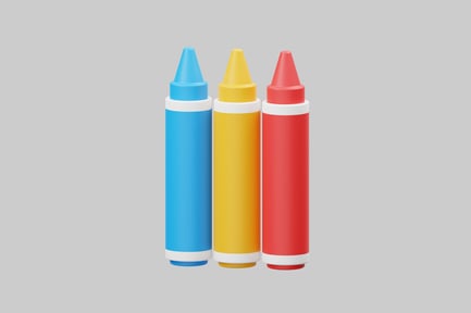 Preview: Business crayons - blue yellow red