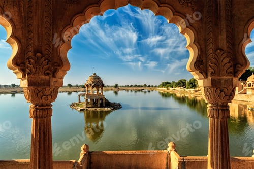 Preview: Indian landmark Gadi Sagar in Rajasthan