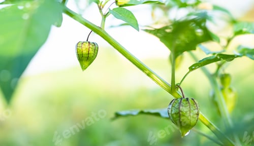 Preview: Cape Gooseberry on Growth Green Tree in Park