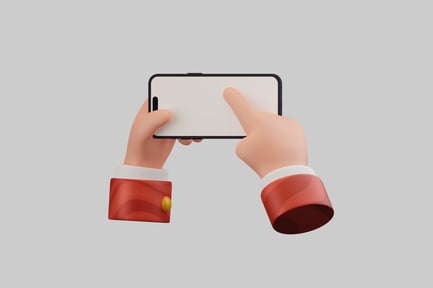 Aperçu: Mains utilisant un appareil à écran tactile